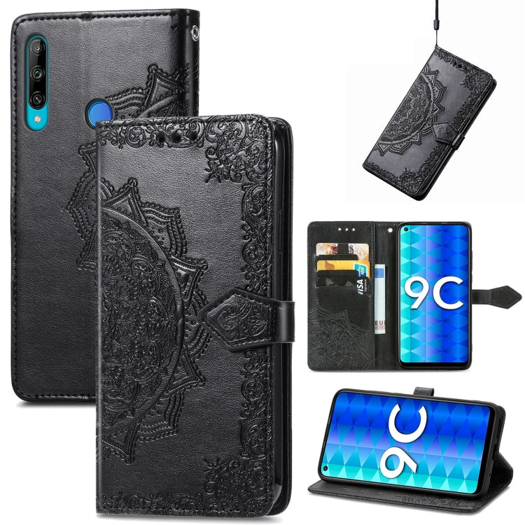 Custodia per telefono in pelle goffrata fiore mandala, For Honor 9C