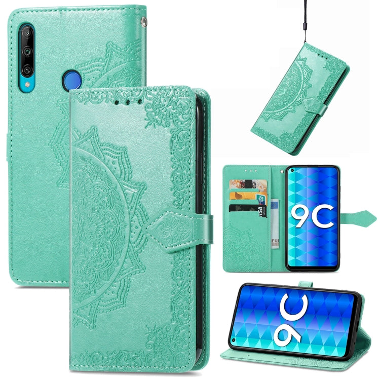 Custodia per telefono in pelle goffrata fiore mandala, For Honor 9C