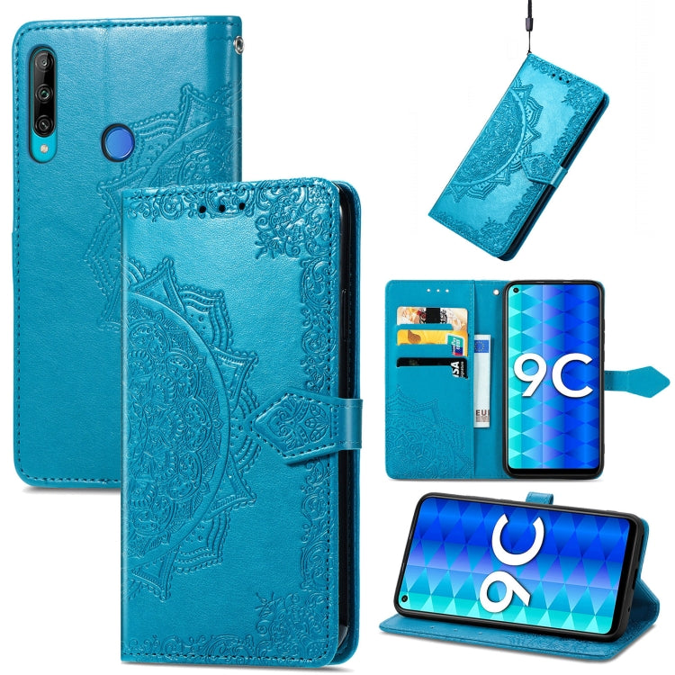Custodia per telefono in pelle goffrata fiore mandala, For Honor 9C