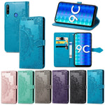Custodia per telefono in pelle goffrata fiore mandala, For Honor 9C