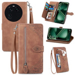 Custodia per telefono in pelle con cerniera fiore in rilievo, For OPPO Find X6, For Redmi Note 12 Pro 4G Global, For Redmi Note 12 4G Global, For Redmi Note 12 Turbo