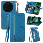 Custodia per telefono in pelle con cerniera fiore in rilievo, For OPPO Find X6, For Redmi Note 12 Pro 4G Global, For Redmi Note 12 4G Global, For Redmi Note 12 Turbo