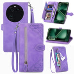 Custodia per telefono in pelle con cerniera fiore in rilievo, For OPPO Find X6, For Redmi Note 12 Pro 4G Global, For Redmi Note 12 4G Global, For Redmi Note 12 Turbo