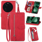 Custodia per telefono in pelle con cerniera fiore in rilievo, For OPPO Find X6, For Redmi Note 12 Pro 4G Global, For Redmi Note 12 4G Global, For Redmi Note 12 Turbo