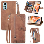 Custodia per telefono in pelle con cerniera fiore in rilievo, For OPPO Find X6, For Redmi Note 12 Pro 4G Global, For Redmi Note 12 4G Global, For Redmi Note 12 Turbo