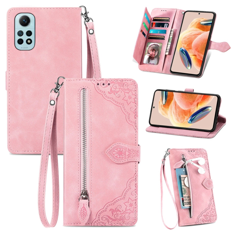 Custodia per telefono in pelle con cerniera fiore in rilievo, For OPPO Find X6, For Redmi Note 12 Pro 4G Global, For Redmi Note 12 4G Global, For Redmi Note 12 Turbo