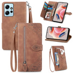 Custodia per telefono in pelle con cerniera fiore in rilievo, For OPPO Find X6, For Redmi Note 12 Pro 4G Global, For Redmi Note 12 4G Global, For Redmi Note 12 Turbo