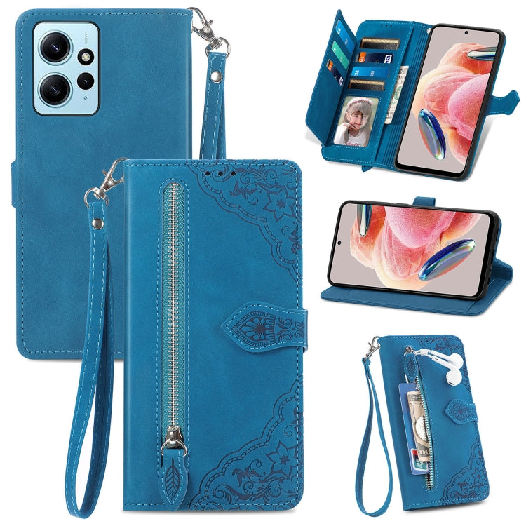 Custodia per telefono in pelle con cerniera fiore in rilievo, For OPPO Find X6, For Redmi Note 12 Pro 4G Global, For Redmi Note 12 4G Global, For Redmi Note 12 Turbo