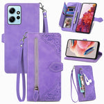 Custodia per telefono in pelle con cerniera fiore in rilievo, For OPPO Find X6, For Redmi Note 12 Pro 4G Global, For Redmi Note 12 4G Global, For Redmi Note 12 Turbo