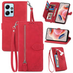 Custodia per telefono in pelle con cerniera fiore in rilievo, For OPPO Find X6, For Redmi Note 12 Pro 4G Global, For Redmi Note 12 4G Global, For Redmi Note 12 Turbo