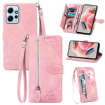 Custodia per telefono in pelle con cerniera fiore in rilievo, For OPPO Find X6, For Redmi Note 12 Pro 4G Global, For Redmi Note 12 4G Global, For Redmi Note 12 Turbo
