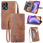 Custodia per telefono in pelle con cerniera fiore in rilievo, For OPPO Find X6, For Redmi Note 12 Pro 4G Global, For Redmi Note 12 4G Global, For Redmi Note 12 Turbo