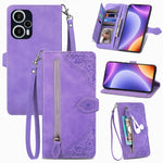 Custodia per telefono in pelle con cerniera fiore in rilievo, For OPPO Find X6, For Redmi Note 12 Pro 4G Global, For Redmi Note 12 4G Global, For Redmi Note 12 Turbo