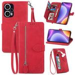 Custodia per telefono in pelle con cerniera fiore in rilievo, For OPPO Find X6, For Redmi Note 12 Pro 4G Global, For Redmi Note 12 4G Global, For Redmi Note 12 Turbo