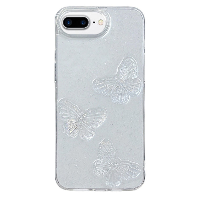 Custodia per cellulare in TPU con farfalle in cristallo trasparente, For iPhone XS Max, For iPhone 7 Plus / 8 Plus