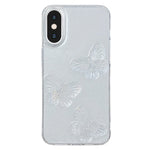 Custodia per cellulare in TPU con farfalle in cristallo trasparente, For iPhone XS Max, For iPhone 7 Plus / 8 Plus