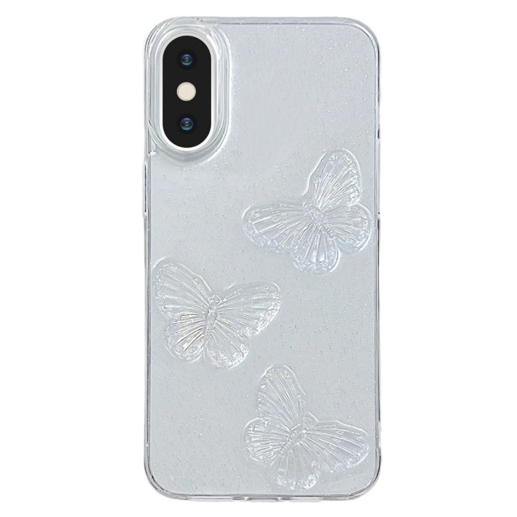 Custodia per cellulare in TPU con farfalle in cristallo trasparente, For iPhone XS Max, For iPhone 7 Plus / 8 Plus