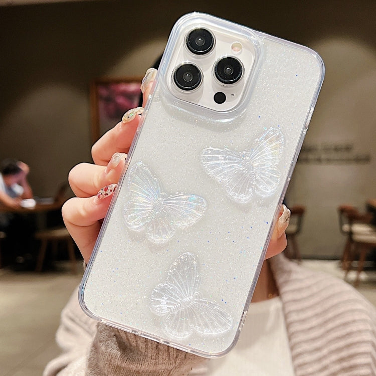 Custodia per cellulare in TPU con farfalle in cristallo trasparente, For iPhone XS Max, For iPhone 7 Plus / 8 Plus
