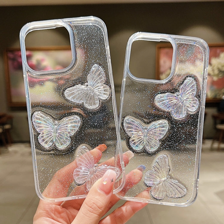 Custodia per cellulare in TPU con farfalle in cristallo trasparente, For iPhone XS Max, For iPhone 7 Plus / 8 Plus
