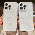 Custodia per cellulare in TPU con farfalle in cristallo trasparente, For iPhone XS Max, For iPhone 7 Plus / 8 Plus