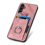 Retro cassa del telefono del raccoglitore della carta dell'anello di pelle-tatto, For Samsung Galaxy A14 5G, For Samsung Galaxy A22 4G, For Samsung Galaxy A22 5G, For Samsung Galaxy A30