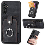 Retro cassa del telefono del raccoglitore della carta dell'anello di pelle-tatto, For Samsung Galaxy A14 5G, For Samsung Galaxy A22 4G, For Samsung Galaxy A22 5G, For Samsung Galaxy A30