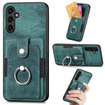 Retro cassa del telefono del raccoglitore della carta dell'anello di pelle-tatto, For Samsung Galaxy A14 5G, For Samsung Galaxy A22 4G, For Samsung Galaxy A22 5G, For Samsung Galaxy A30