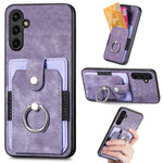Retro cassa del telefono del raccoglitore della carta dell'anello di pelle-tatto, For Samsung Galaxy A14 5G, For Samsung Galaxy A22 4G, For Samsung Galaxy A22 5G, For Samsung Galaxy A30