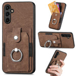 Retro cassa del telefono del raccoglitore della carta dell'anello di pelle-tatto, For Samsung Galaxy A14 5G, For Samsung Galaxy A22 4G, For Samsung Galaxy A22 5G, For Samsung Galaxy A30