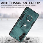 Retro cassa del telefono del raccoglitore della carta dell'anello di pelle-tatto, For Samsung Galaxy A14 5G, For Samsung Galaxy A22 4G, For Samsung Galaxy A22 5G, For Samsung Galaxy A30
