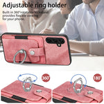 Retro cassa del telefono del raccoglitore della carta dell'anello di pelle-tatto, For Samsung Galaxy A14 5G, For Samsung Galaxy A22 4G, For Samsung Galaxy A22 5G, For Samsung Galaxy A30