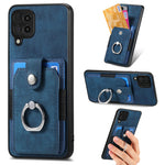 Retro cassa del telefono del raccoglitore della carta dell'anello di pelle-tatto, For Samsung Galaxy A14 5G, For Samsung Galaxy A22 4G, For Samsung Galaxy A22 5G, For Samsung Galaxy A30