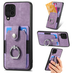 Retro cassa del telefono del raccoglitore della carta dell'anello di pelle-tatto, For Samsung Galaxy A14 5G, For Samsung Galaxy A22 4G, For Samsung Galaxy A22 5G, For Samsung Galaxy A30