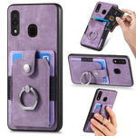 Retro cassa del telefono del raccoglitore della carta dell'anello di pelle-tatto, For Samsung Galaxy A14 5G, For Samsung Galaxy A22 4G, For Samsung Galaxy A22 5G, For Samsung Galaxy A30