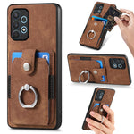 Retro cassa del telefono del raccoglitore della carta dell'anello di pelle-tatto, For Samsung Galaxy A32 4G, For Samsung Galaxy A32 5G, For Samsung Galaxy A33 5G, For Samsung Galaxy A50