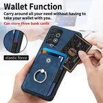 Retro cassa del telefono del raccoglitore della carta dell'anello di pelle-tatto, For Samsung Galaxy A32 4G, For Samsung Galaxy A32 5G, For Samsung Galaxy A33 5G, For Samsung Galaxy A50
