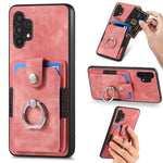 Retro cassa del telefono del raccoglitore della carta dell'anello di pelle-tatto, For Samsung Galaxy A32 4G, For Samsung Galaxy A32 5G, For Samsung Galaxy A33 5G, For Samsung Galaxy A50