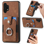 Retro cassa del telefono del raccoglitore della carta dell'anello di pelle-tatto, For Samsung Galaxy A32 4G, For Samsung Galaxy A32 5G, For Samsung Galaxy A33 5G, For Samsung Galaxy A50