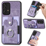 Retro cassa del telefono del raccoglitore della carta dell'anello di pelle-tatto, For Samsung Galaxy A32 4G, For Samsung Galaxy A32 5G, For Samsung Galaxy A33 5G, For Samsung Galaxy A50