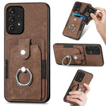 Retro cassa del telefono del raccoglitore della carta dell'anello di pelle-tatto, For Samsung Galaxy A32 4G, For Samsung Galaxy A32 5G, For Samsung Galaxy A33 5G, For Samsung Galaxy A50