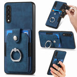 Retro cassa del telefono del raccoglitore della carta dell'anello di pelle-tatto, For Samsung Galaxy A32 4G, For Samsung Galaxy A32 5G, For Samsung Galaxy A33 5G, For Samsung Galaxy A50