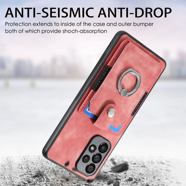 Retro cassa del telefono del raccoglitore della carta dell'anello di pelle-tatto, For Samsung Galaxy A53 5G, For Samsung Galaxy A70 / A70s, For Samsung Galaxy A71, For Samsung Galaxy Note20
