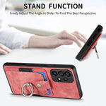Retro cassa del telefono del raccoglitore della carta dell'anello di pelle-tatto, For Samsung Galaxy A53 5G, For Samsung Galaxy A70 / A70s, For Samsung Galaxy A71, For Samsung Galaxy Note20