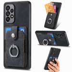 Retro cassa del telefono del raccoglitore della carta dell'anello di pelle-tatto, For Samsung Galaxy A53 5G, For Samsung Galaxy A70 / A70s, For Samsung Galaxy A71, For Samsung Galaxy Note20