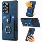 Retro cassa del telefono del raccoglitore della carta dell'anello di pelle-tatto, For Samsung Galaxy A53 5G, For Samsung Galaxy A70 / A70s, For Samsung Galaxy A71, For Samsung Galaxy Note20