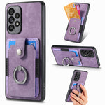 Retro cassa del telefono del raccoglitore della carta dell'anello di pelle-tatto, For Samsung Galaxy A53 5G, For Samsung Galaxy A70 / A70s, For Samsung Galaxy A71, For Samsung Galaxy Note20