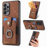 Retro cassa del telefono del raccoglitore della carta dell'anello di pelle-tatto, For Samsung Galaxy A53 5G, For Samsung Galaxy A70 / A70s, For Samsung Galaxy A71, For Samsung Galaxy Note20