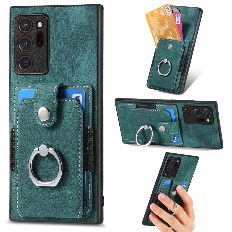 Retro cassa del telefono del raccoglitore della carta dell'anello di pelle-tatto, For Samsung Galaxy A53 5G, For Samsung Galaxy A70 / A70s, For Samsung Galaxy A71, For Samsung Galaxy Note20