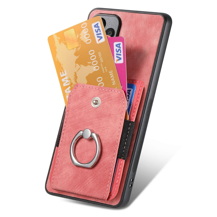 Retro cassa del telefono del raccoglitore della carta dell'anello di pelle-tatto, For Samsung Galaxy Note20 Ultra