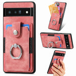 Retro cassa del telefono del raccoglitore della carta dell'anello di pelle-tatto, For Google Pixel 6 Pro, For Google Pixel 6, For Google Pixel 7 Pro, For Google Pixel 7